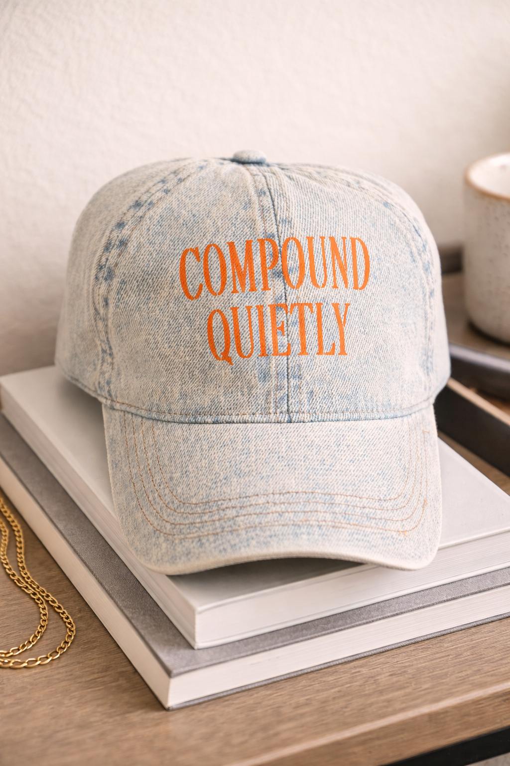 Compound Quietly Light wash Denim Cap